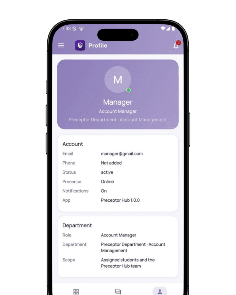 Preceptor Hub profile