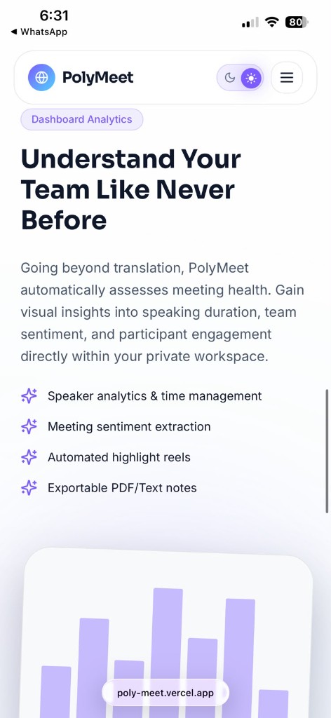 PolyMeet analytics product page