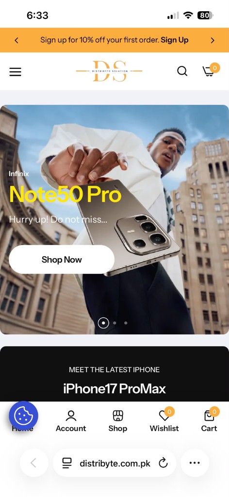 Distribyte Solution e-commerce store